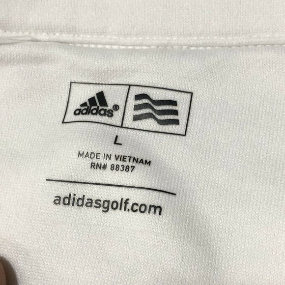 Adidas Golf Mens Tri-Color White 1/4 Zip Long Sleeve Breathable Sweater - Picture 6 of 7